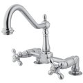 Kingston Brass KS1141AX Heritage Two-Handle Bridge Kitchen Faucet, Polished Chrome KS1141AX